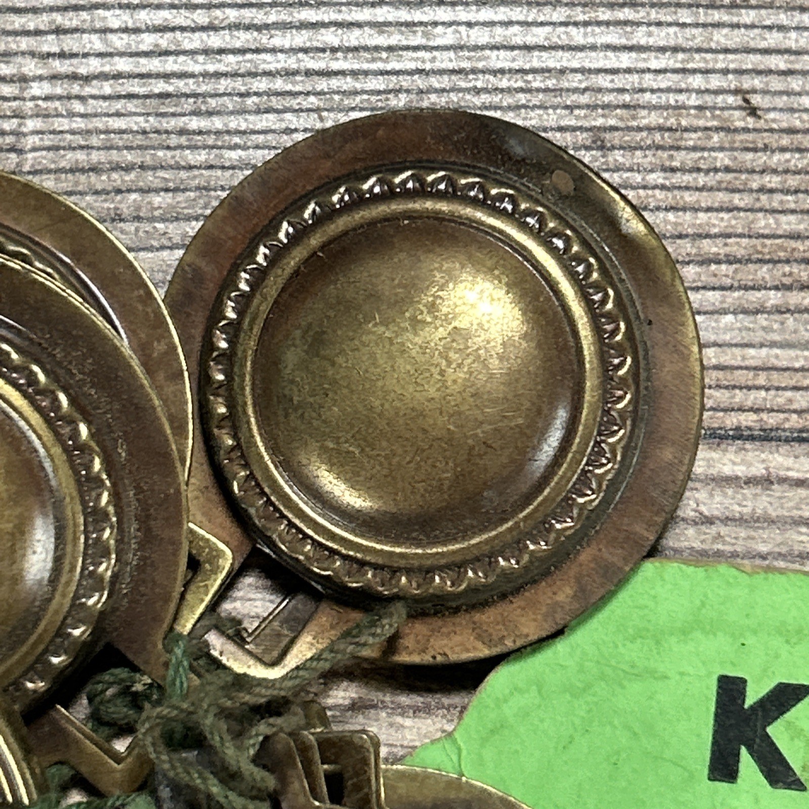 Vintage Brass Rope Edge Hepplewhite Drawer Pull Rosette Lot Keller Brass Co 1950