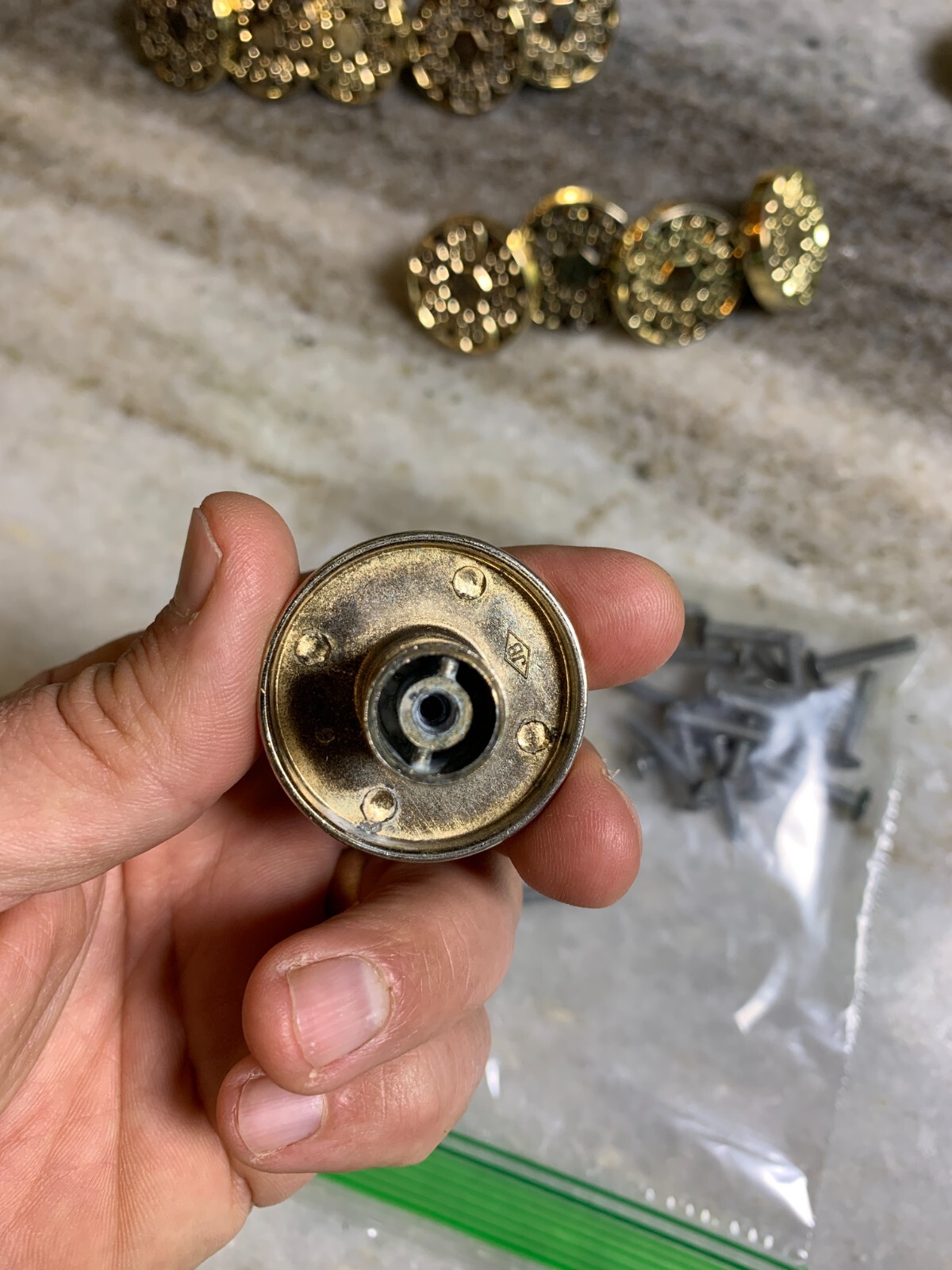 Vintage Mid Century 1960s 60s 1970s 70s Gold Enamel Drawer Knob Pull Knobs Pulls