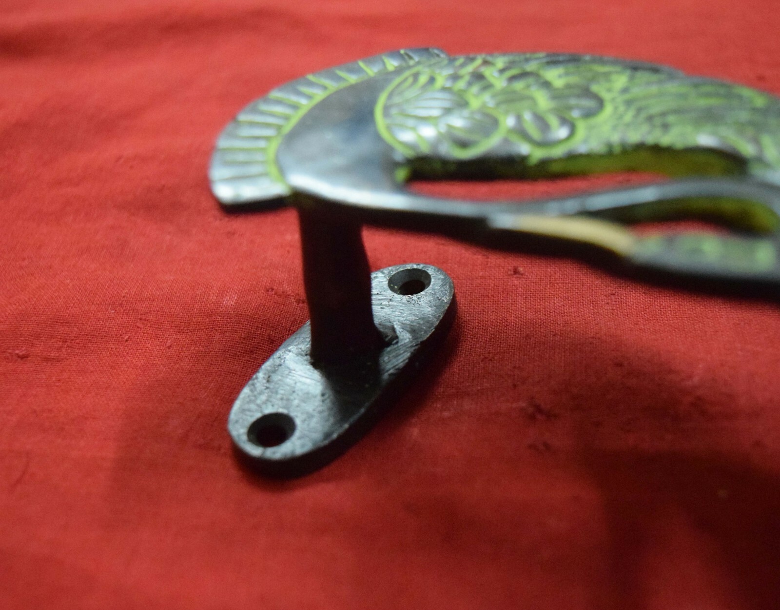 Peafowl Bird Shape Door Handle Brass Handmade Home Door Decor Peacock Gift VR246