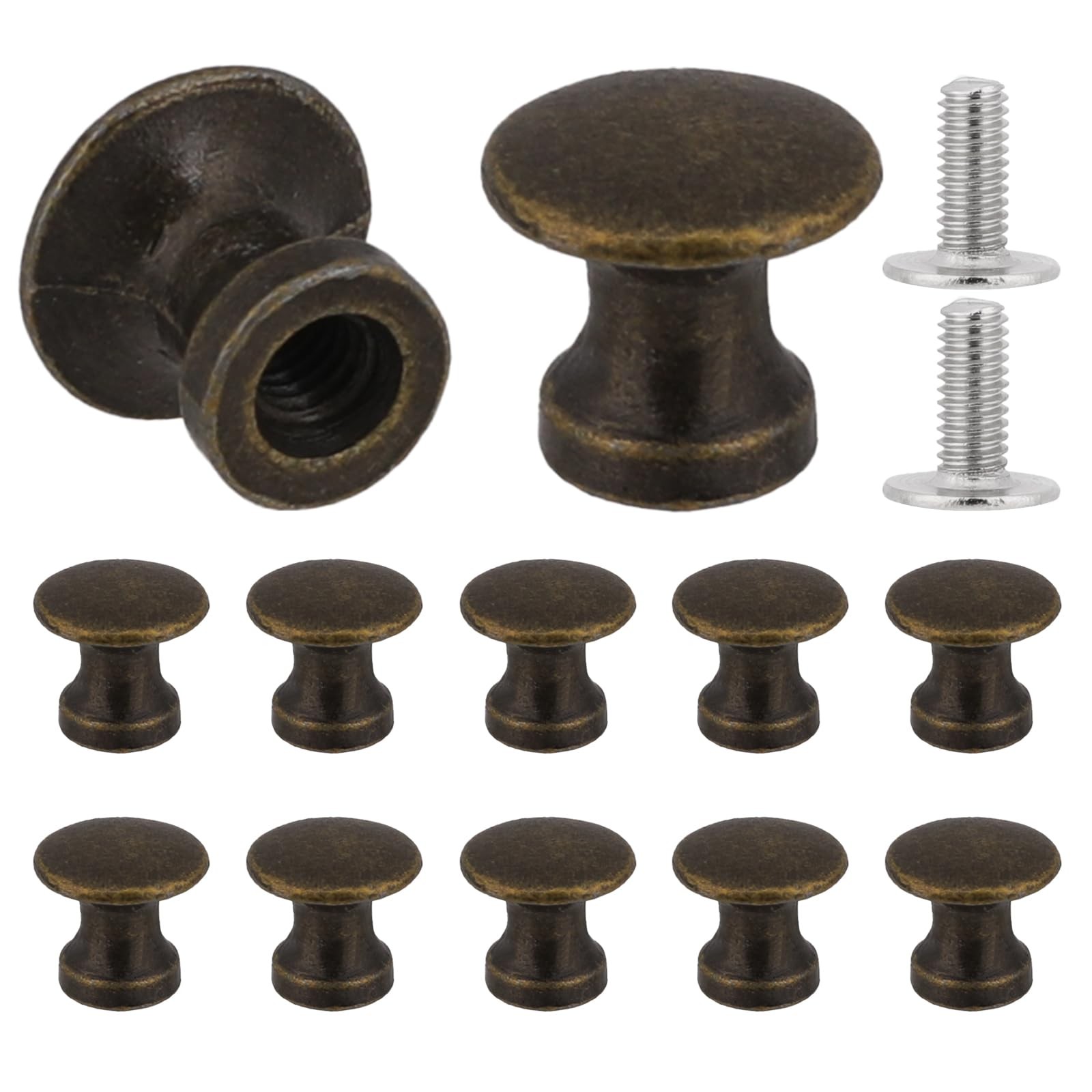 KALIONE 12 Pcs 1/2 Inch Mini Drawer Pulls, Handles for Jewelry Mini, Vintage
