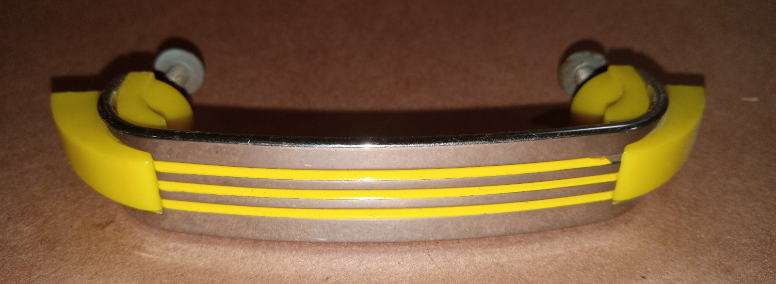 Lot of 6 VTG Art Deco Drawer Pulls Yellow Plastic 1930’s Streamline Moderne