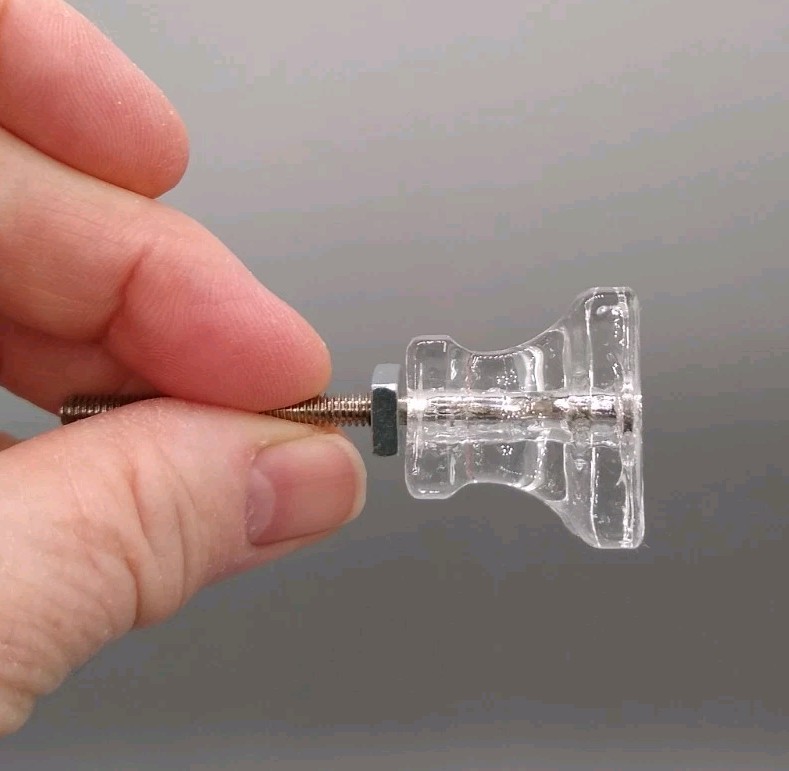 12 Clear Glass 1 1/8″ square Drawer Pull Knobs Furniture Handles modern