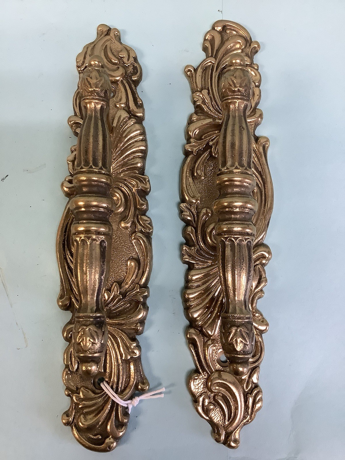 Pair Brass Door Pulls/Handle 9 3/8” L by 2 1/8”W