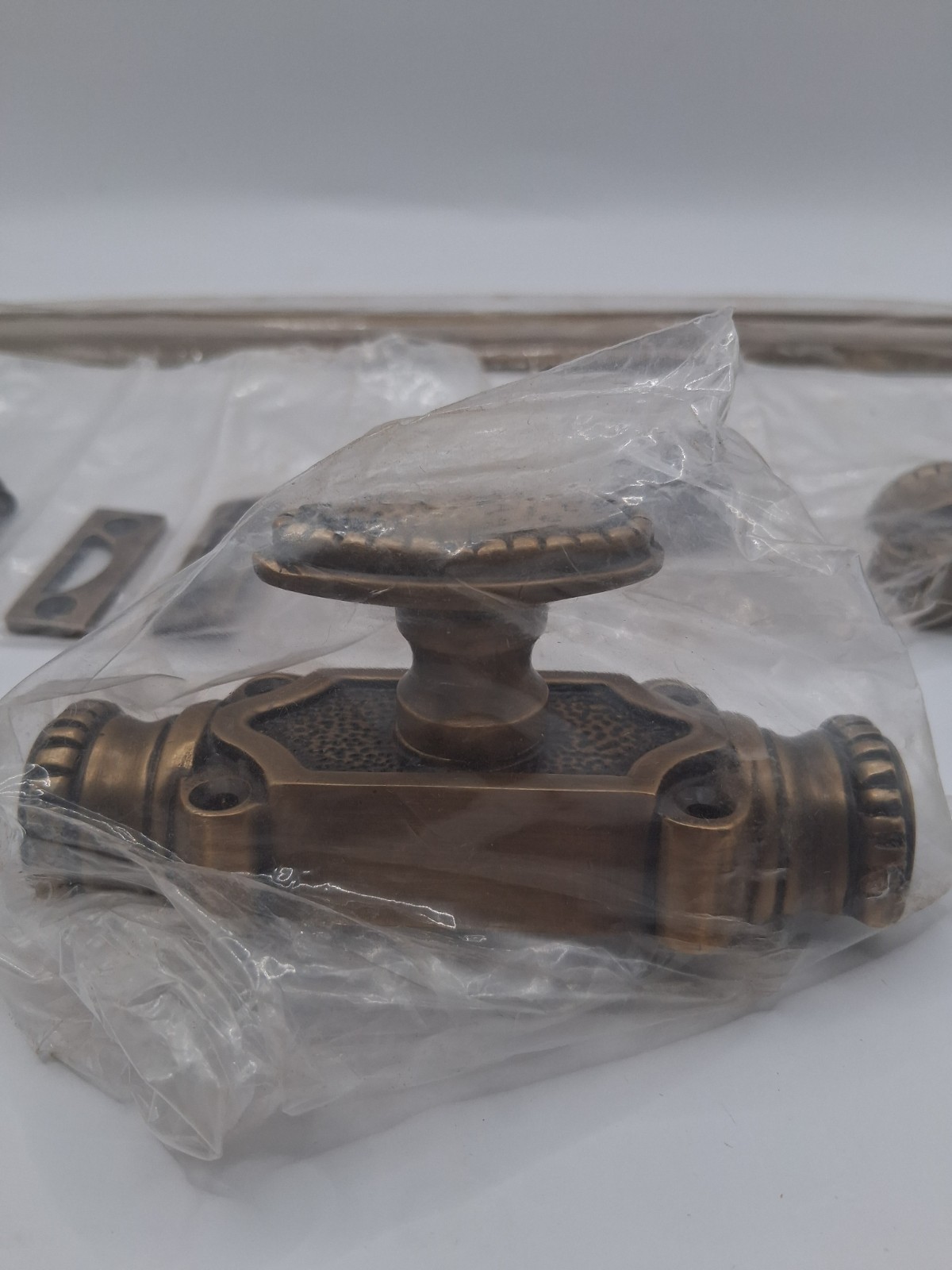Antique Solid Brass Cremone Bolt Set | 2′ Rods & Handle | Cabinet Hardware