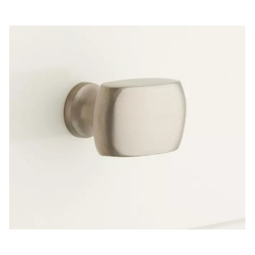 Solid Brass Oblong Cabinet Knob – Brushed Nickel