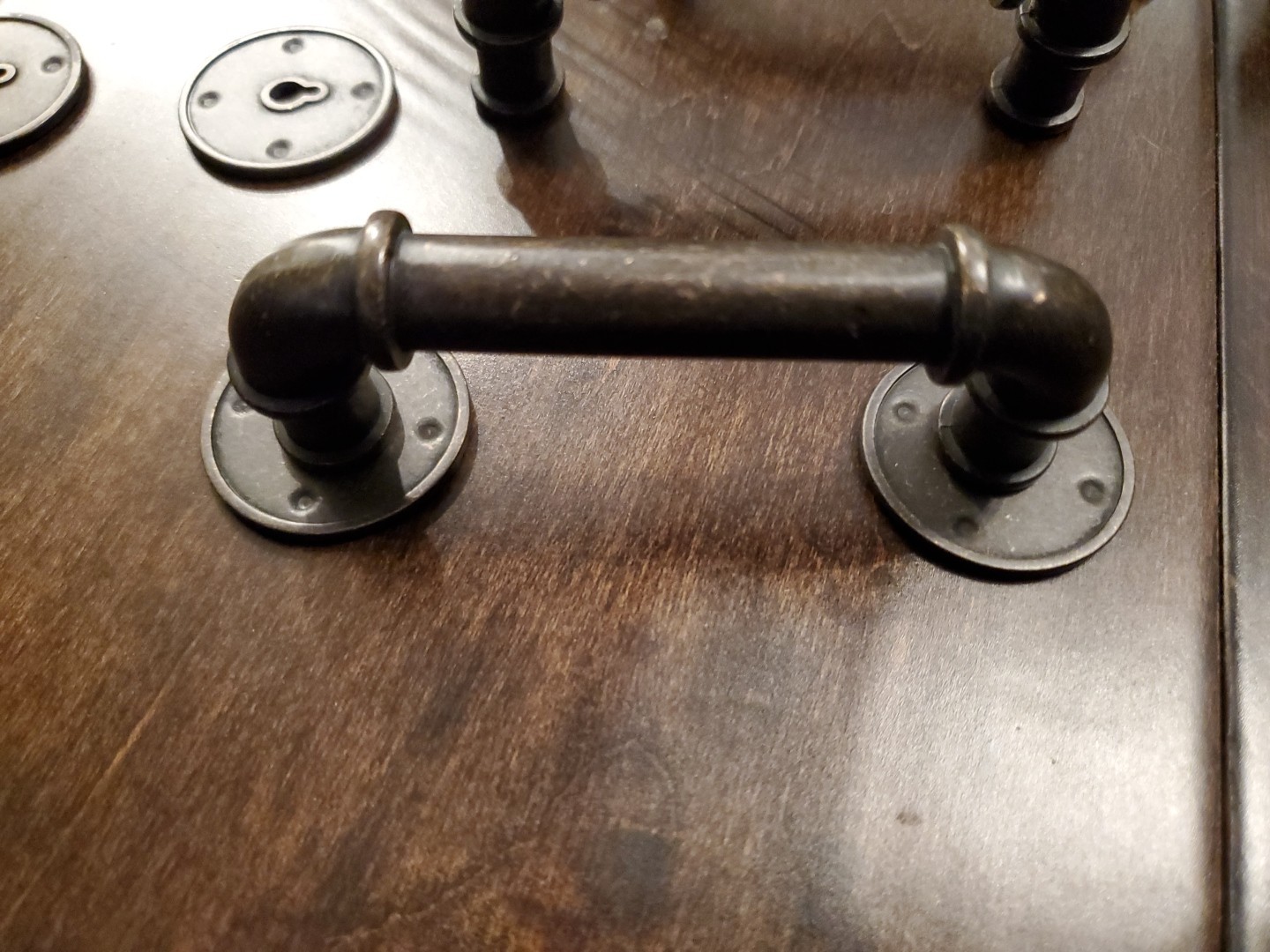 Six 3.5″ Industrial Farm Bronze Tone Cabinet Handle Drawer Pulls 3″ Hole-Hole