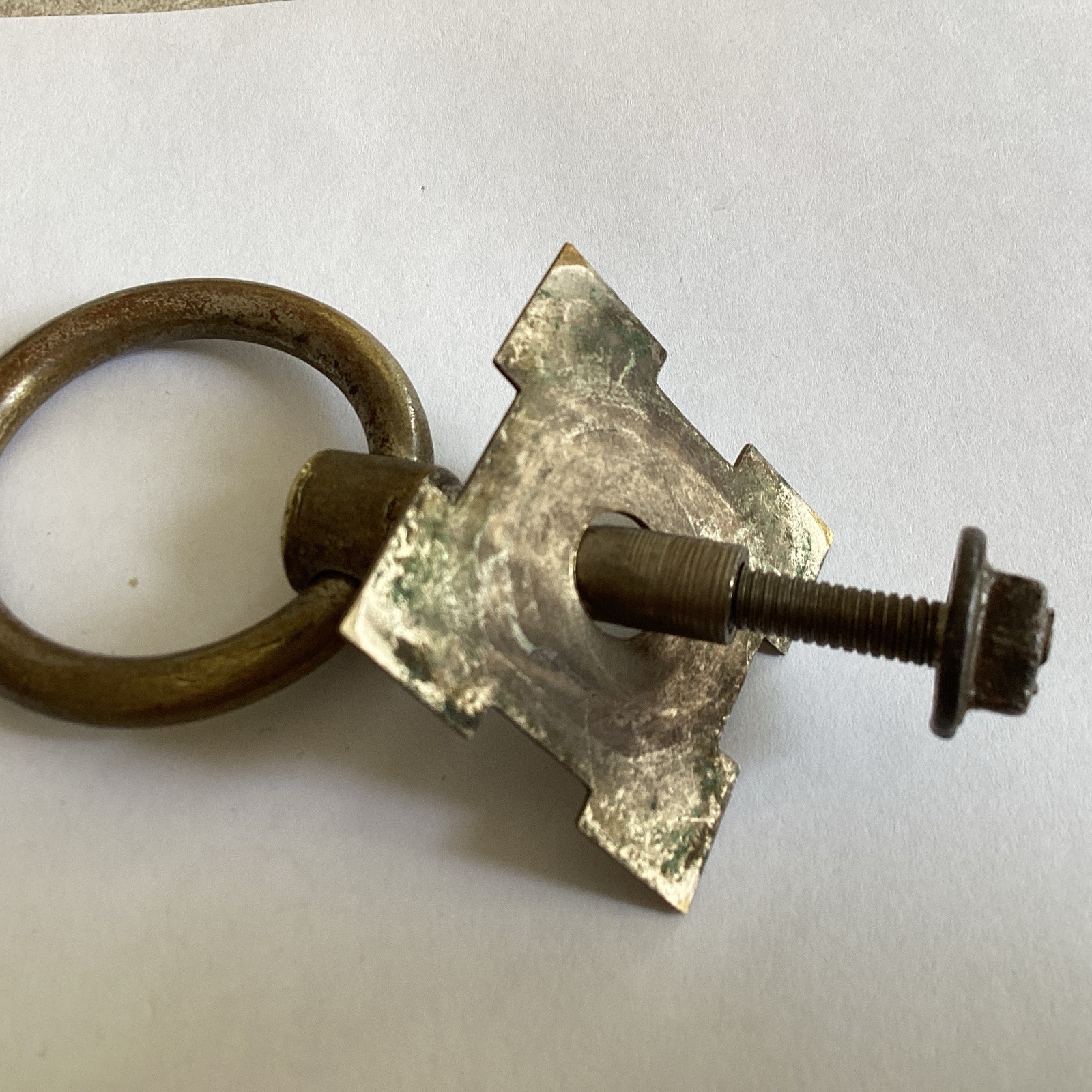 Vintage Chrome/Brass Drawer Pulls Back Plate 1.5” Super for a stand Or Cupboard.