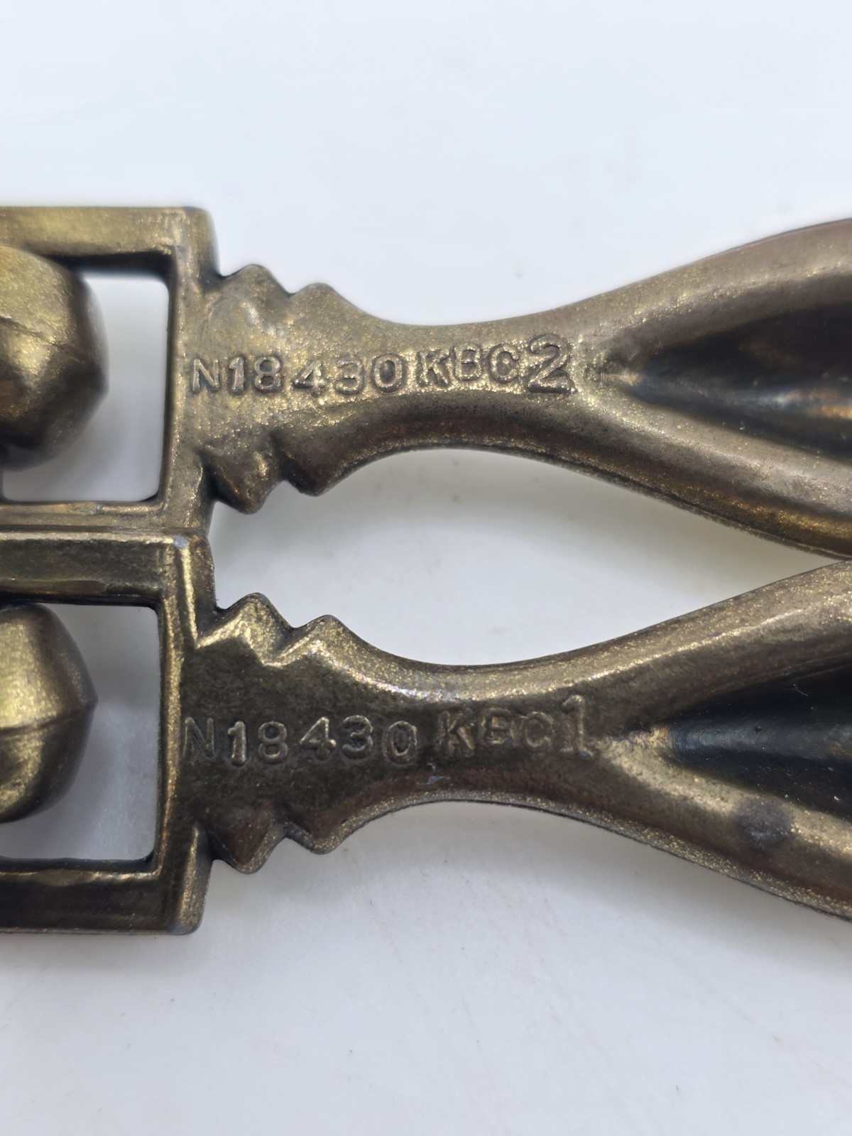 Vintage KBC Drop Drawer Pulls DISTRESSED Keeler Brass Co N18430 Set Of 2