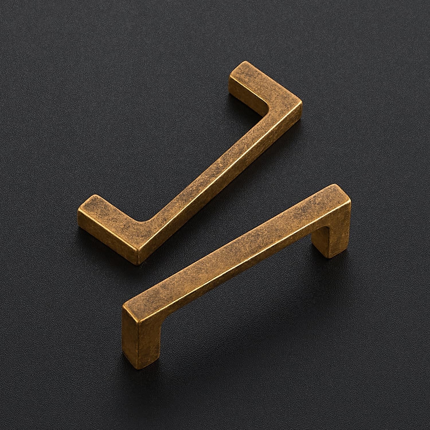 Ravinte 20 Pack Solid 3 Inch Kitchen Square Cabinet Handles Antique Brass Pulls