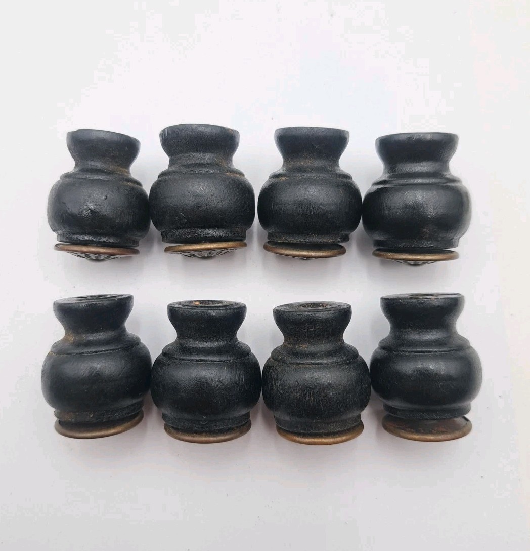 Vintage Drawer Pulls Door Spool Cabinet Knobs Cabinet Wooden Hardware Lot of 8
