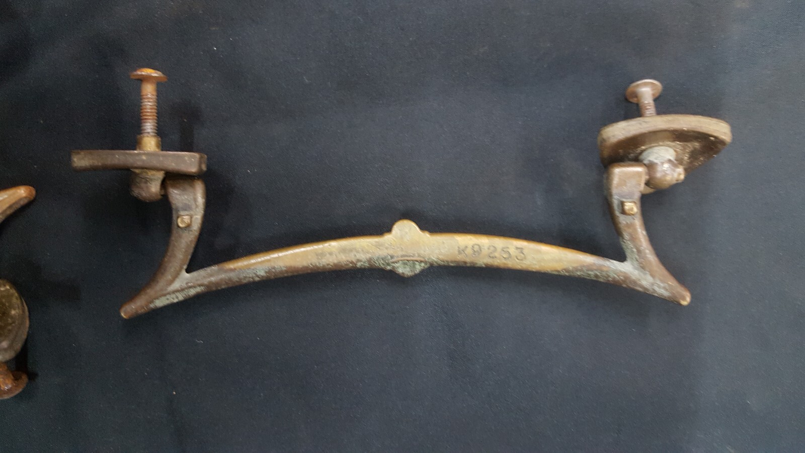 Mid Century Modern Set of 5 Brass Drawer Pulls with Triangle Sides & Screws