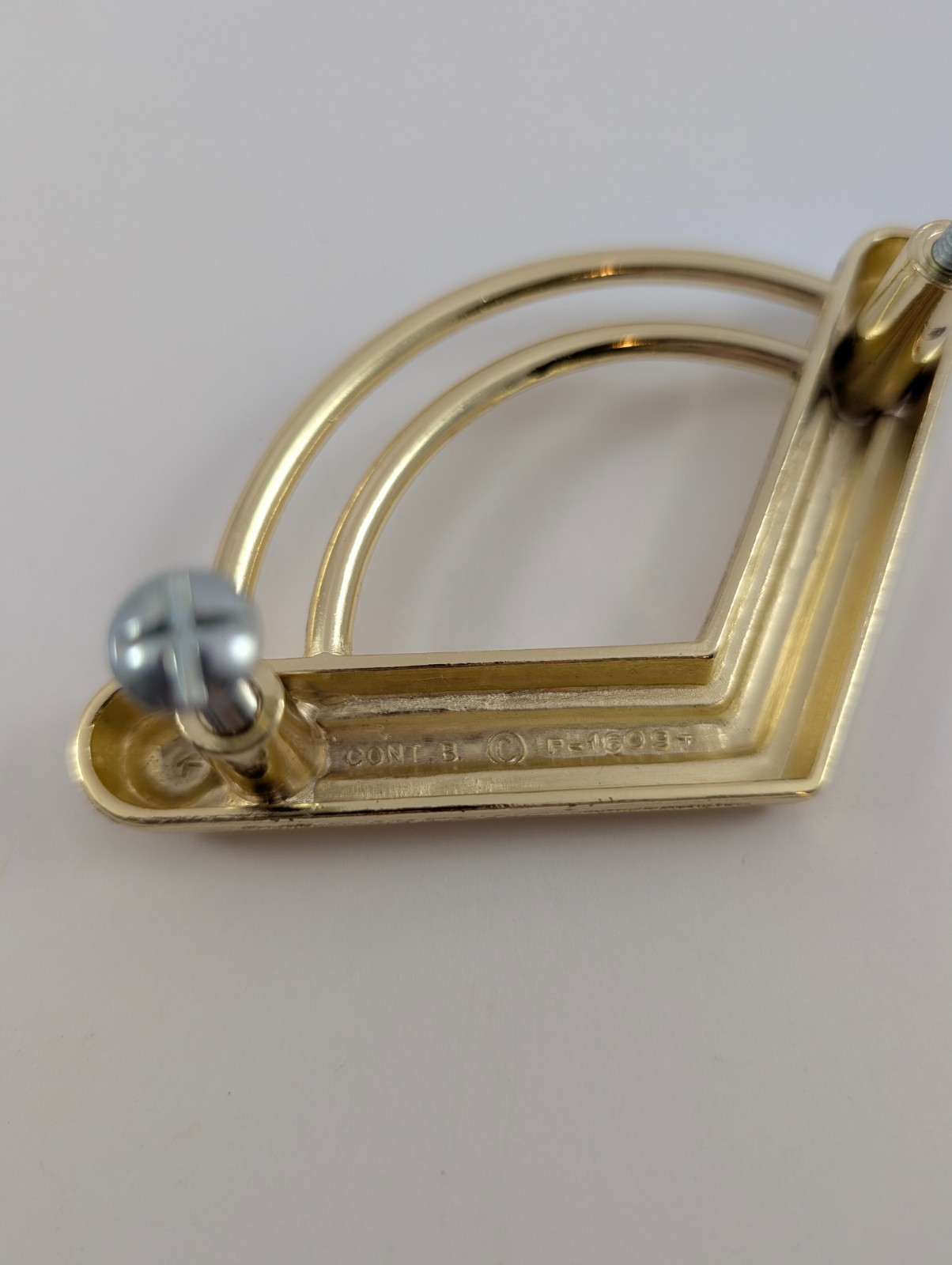 3 Vintage Art Deco Dresser Drawer Pulls Polished Brass Cont. B