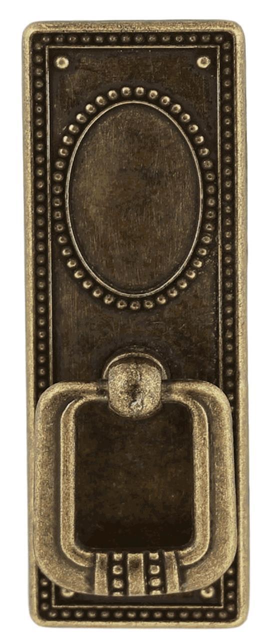 (12 Pack) 3-3/4″ Vintage Federal Style Vertical Rectangular Drop Pull Antique Br