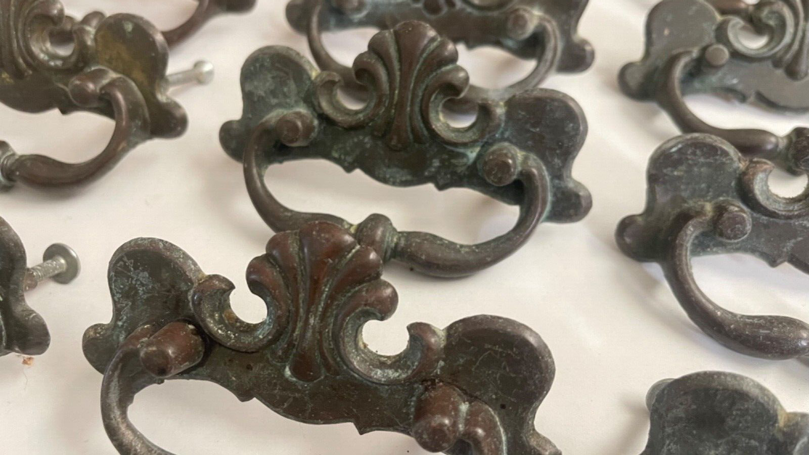 20 VTG Chippendale Phyfe Regency French BRASS Drawer Pull 3″ Ctr Handles P16006
