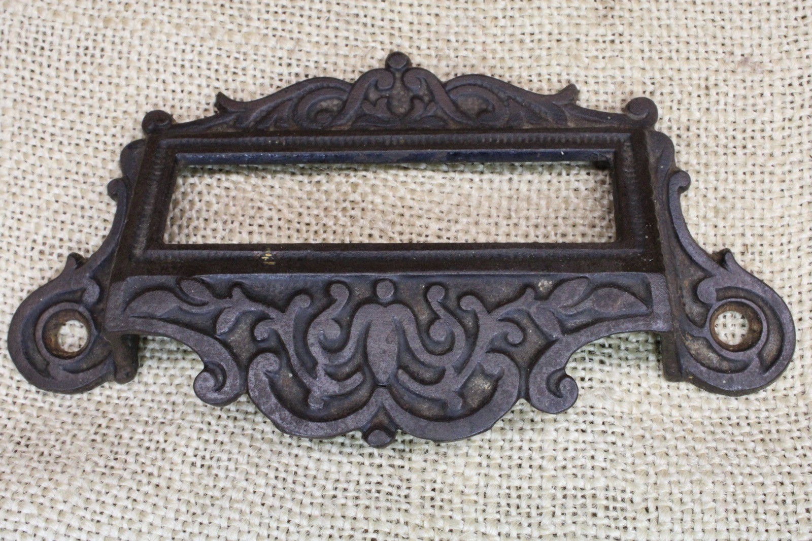 Old Apothecary Bin Pull Drawer Fancy Card Holder Handle 5 1/4″ Drug Store Glass