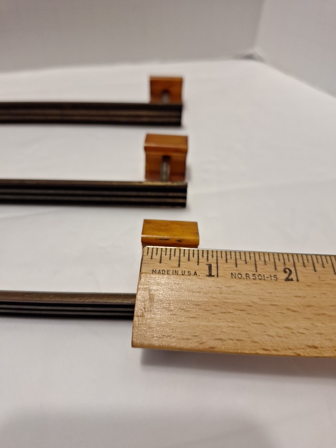 Set of 7 Pulls Butterscotch Solid Brass Bakelite Art Deco MCM Vintage Read Pics