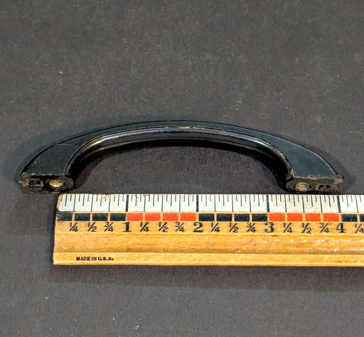 Vintage Art Deco 4 5/8″ Black Bakelite Plastic Drawer Cabinet Pull Handle