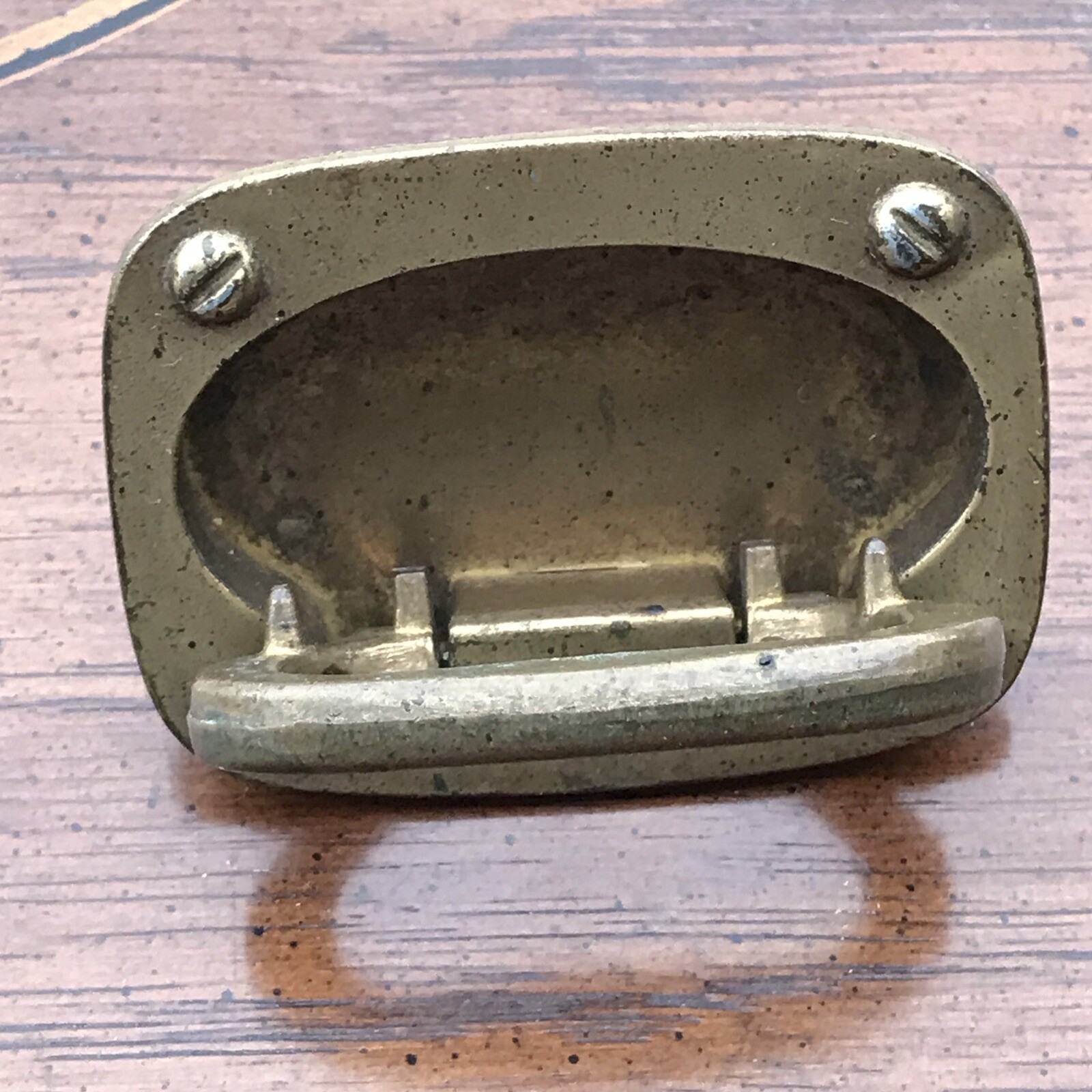 Drexel Oxford Square Drawer Pull Brass Bail Vintage Handle For Campaign Dresser