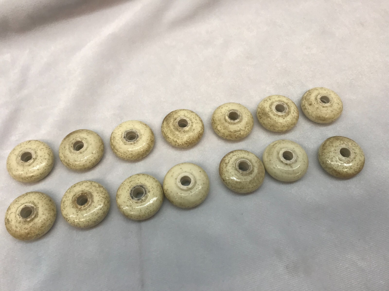 14 Vintage 1 in Ivory Shift Door Drawer Knob Bead Ball spacer