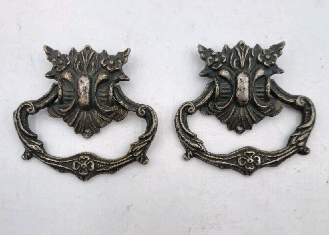 Antique Drop Handles Drawer Pulls Handle Vintage Furniture Old Hardware Lot of 2