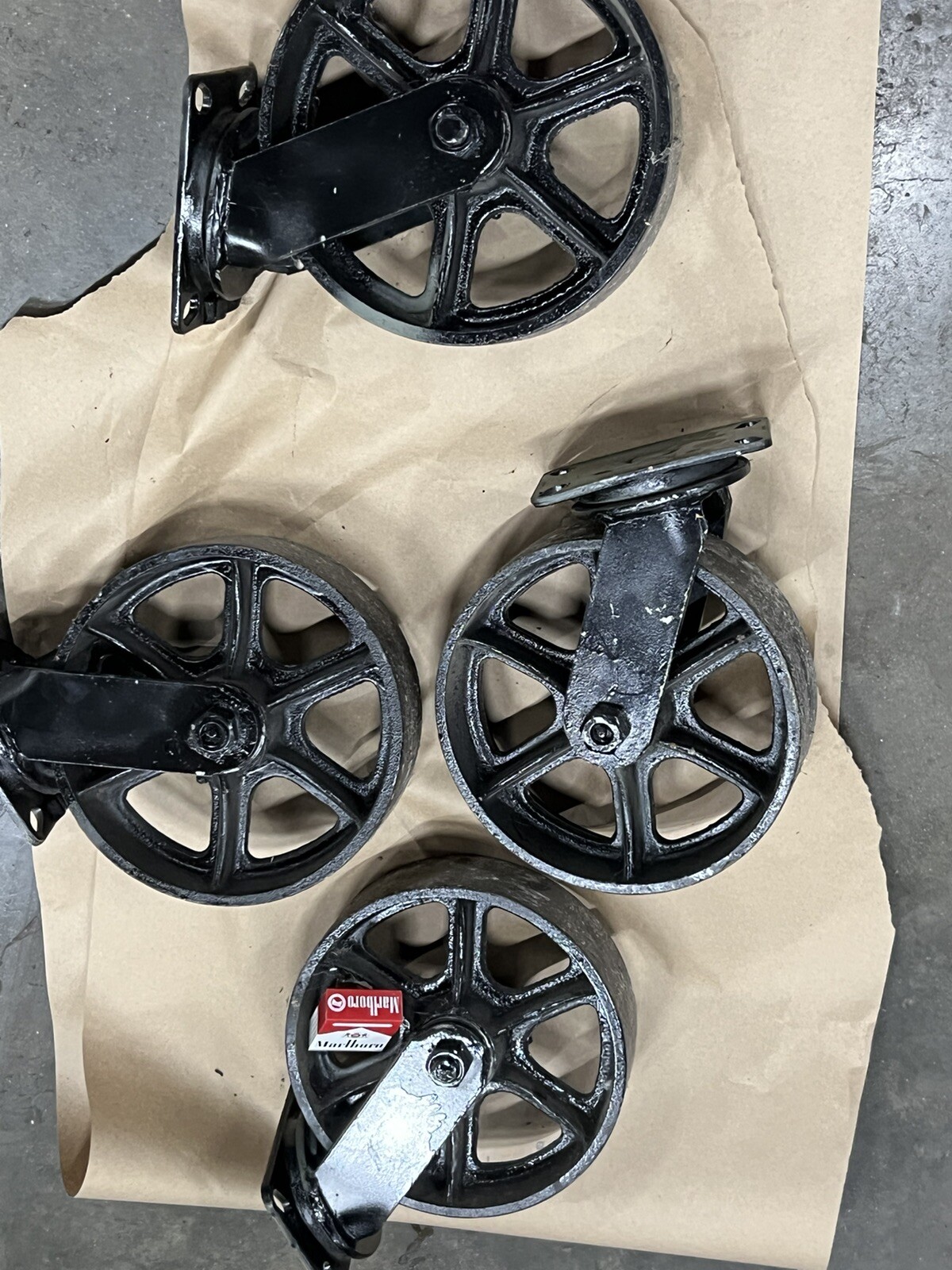 caster set 10” Wheels steel metal vintage set of 4 Antique Castor Set