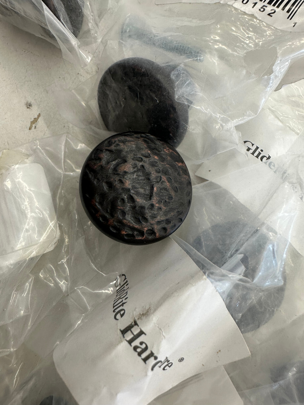 Lot 8 GlideRite 1-1/8″ Round Hammered Cabinet Knobs Oil Rubbed Bronze 5080-ORB