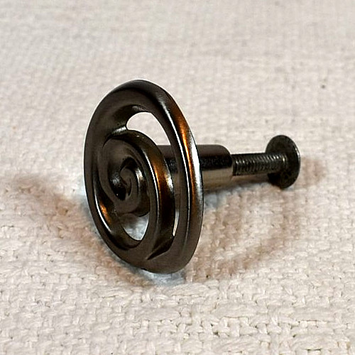 Satin Nickel-Colored, Unique & Fun Round, Swirl-Shaped , 1.25″ Drawer Pulls (11)