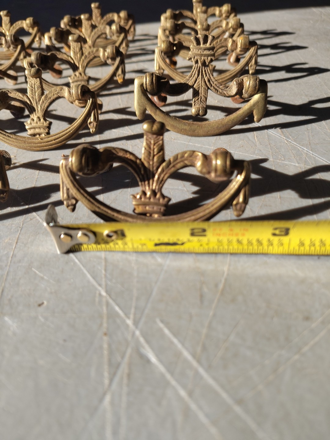 Antique Vintage Solid Brass Drawer Handle Pull