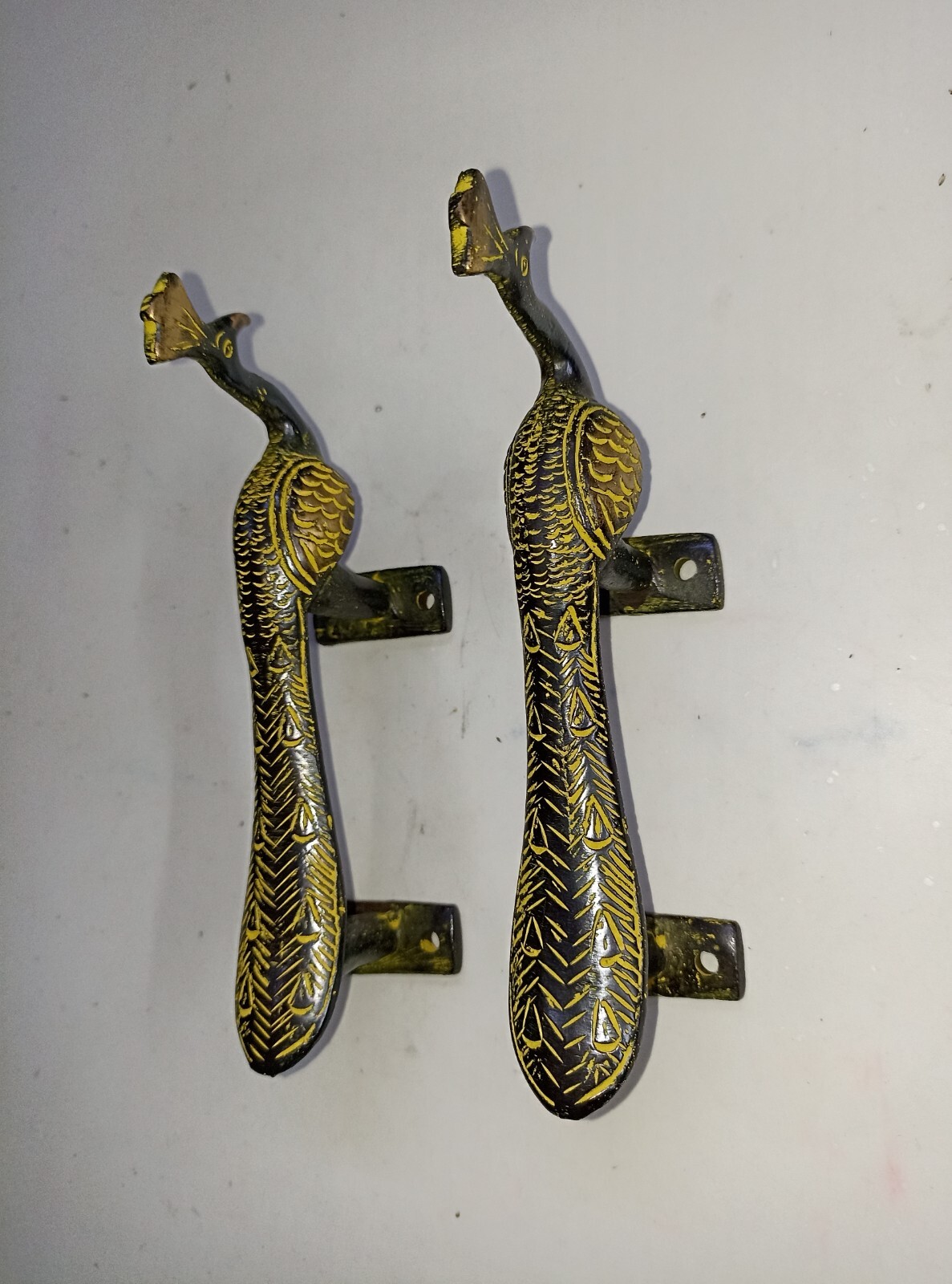 Peacock Shape Decorative Door Handle Home Gate Pull Furnish Handmade Gift GTX