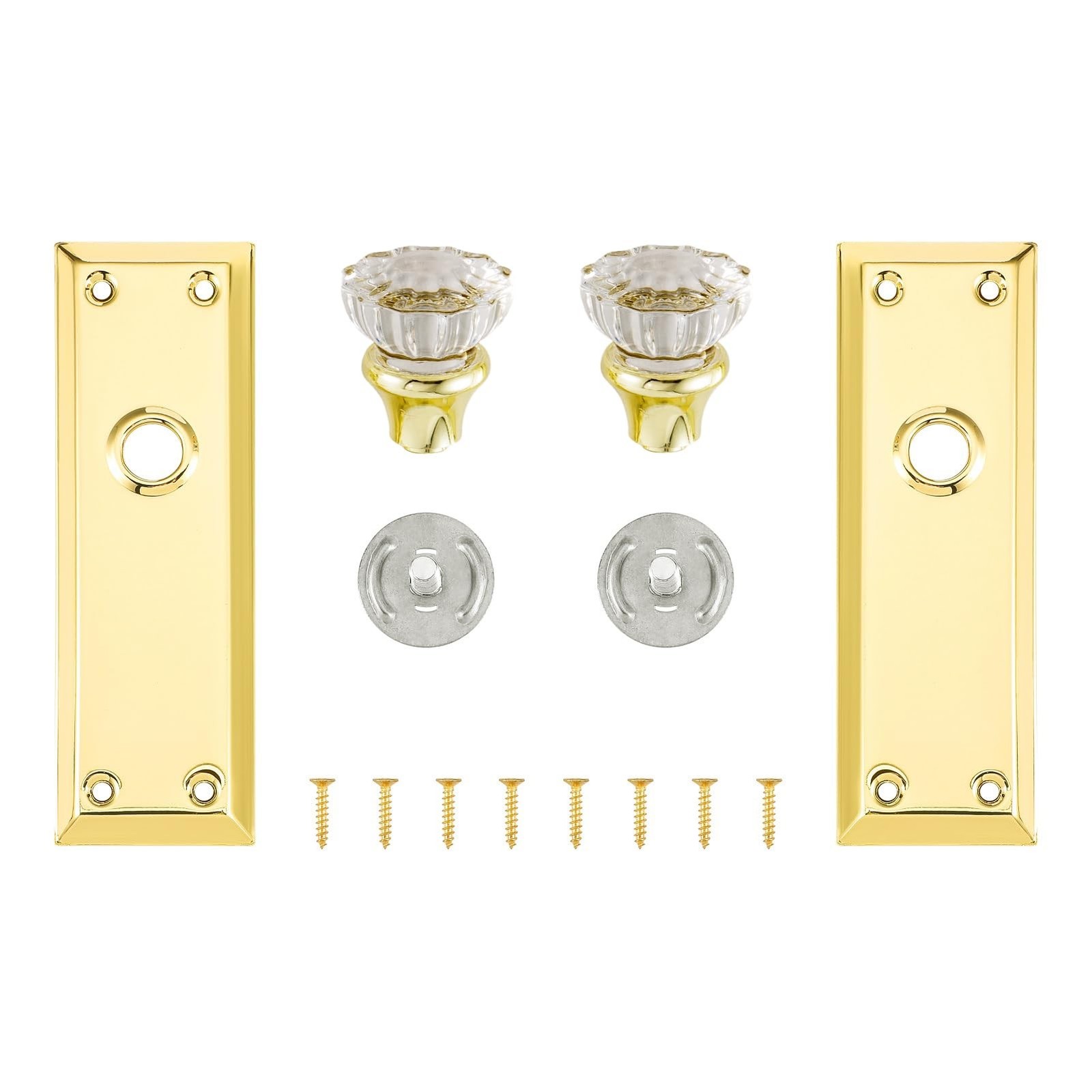 2 Pack Vintage Single Sided Crystal Dummy Door Knobs Interior, Antique Long P…