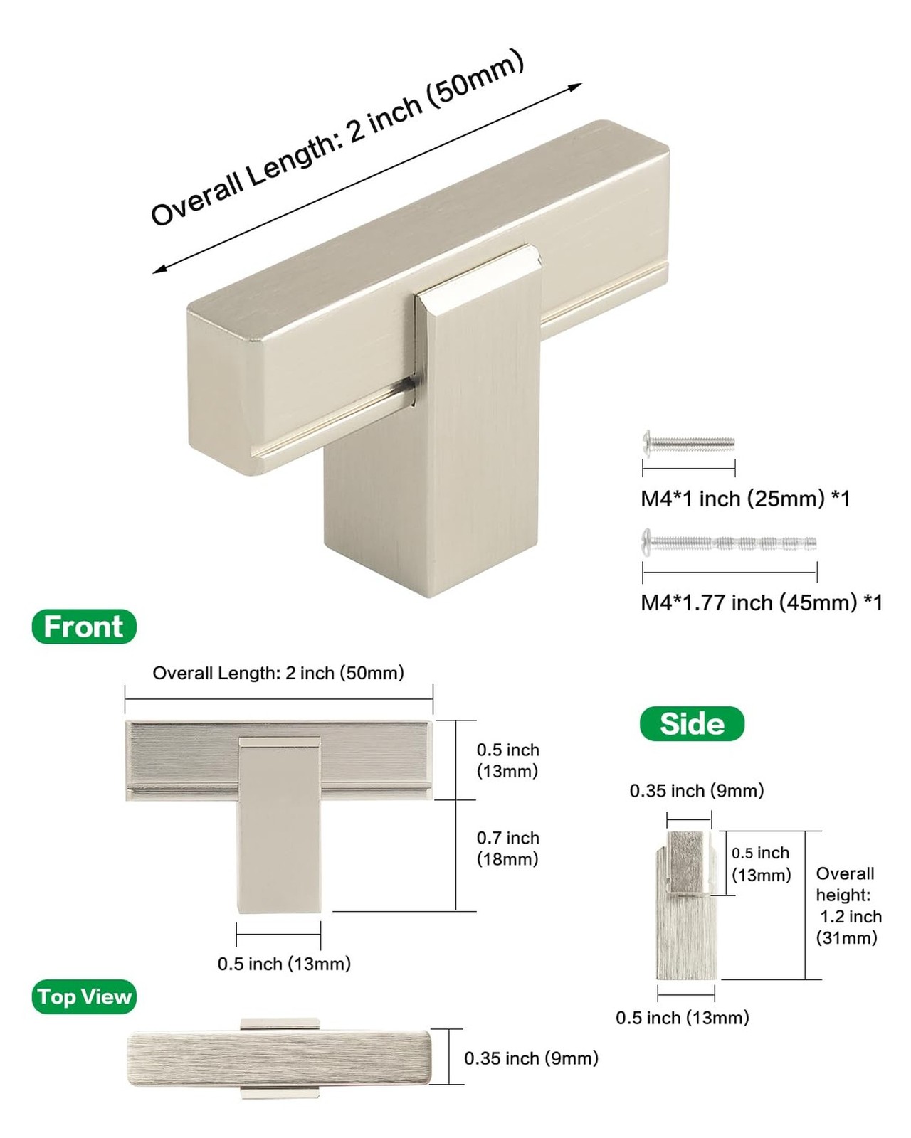8 Pack Modern Kitchen Cabinet Pulls and Knobs Brushed Nickel Drawer Handles f…