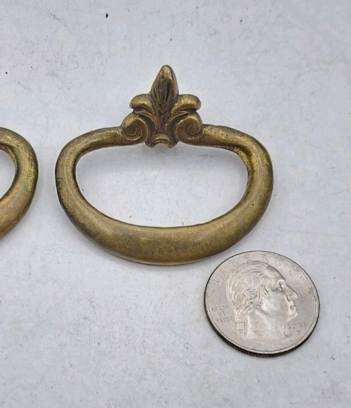 Antique Ring Drawer Pulls Door Dresser Cabinet Old Vintage Brass Hardware