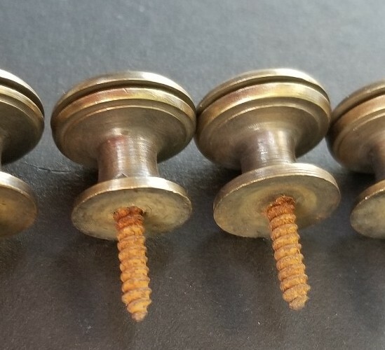 6 Solid Brass Stacking Barrister Bookcase 5/8″dia Knobs drawer Pulls #K26