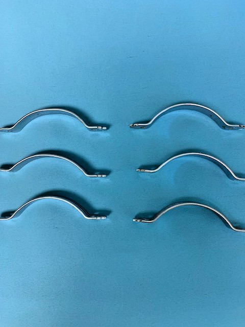 Chrome Art Deco Cabinet Drawer Pulls 1940’s stepped geometric ends