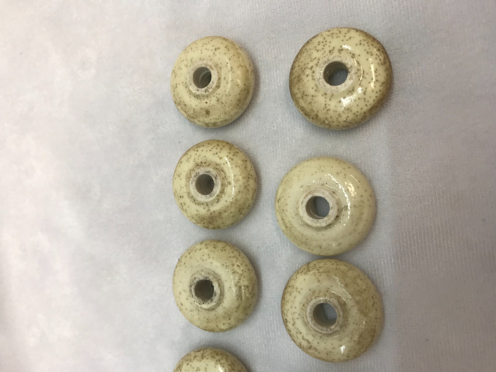 14 Vintage 1 in Ivory Shift Door Drawer Knob Bead Ball spacer