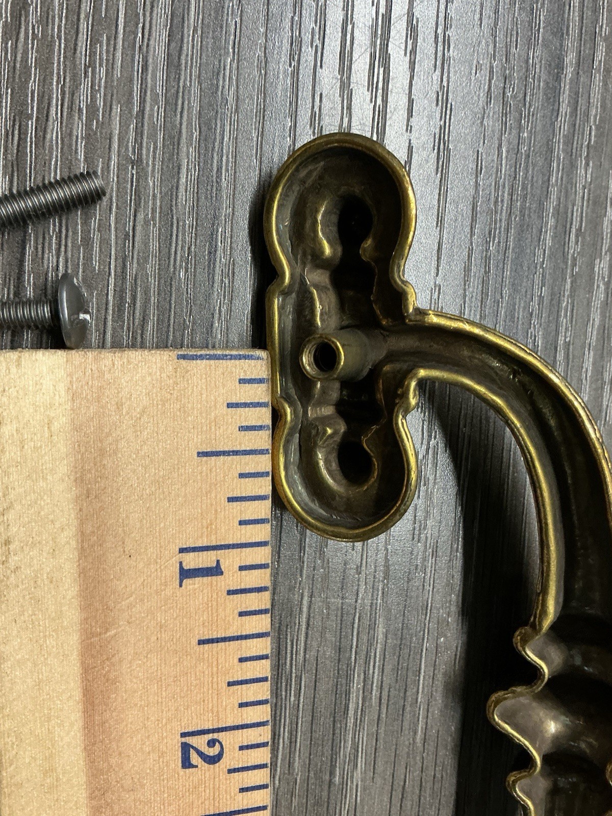 1 Vintage MCM Keeler Belwith Brass Cabinet Drawer Handle Pull (136)