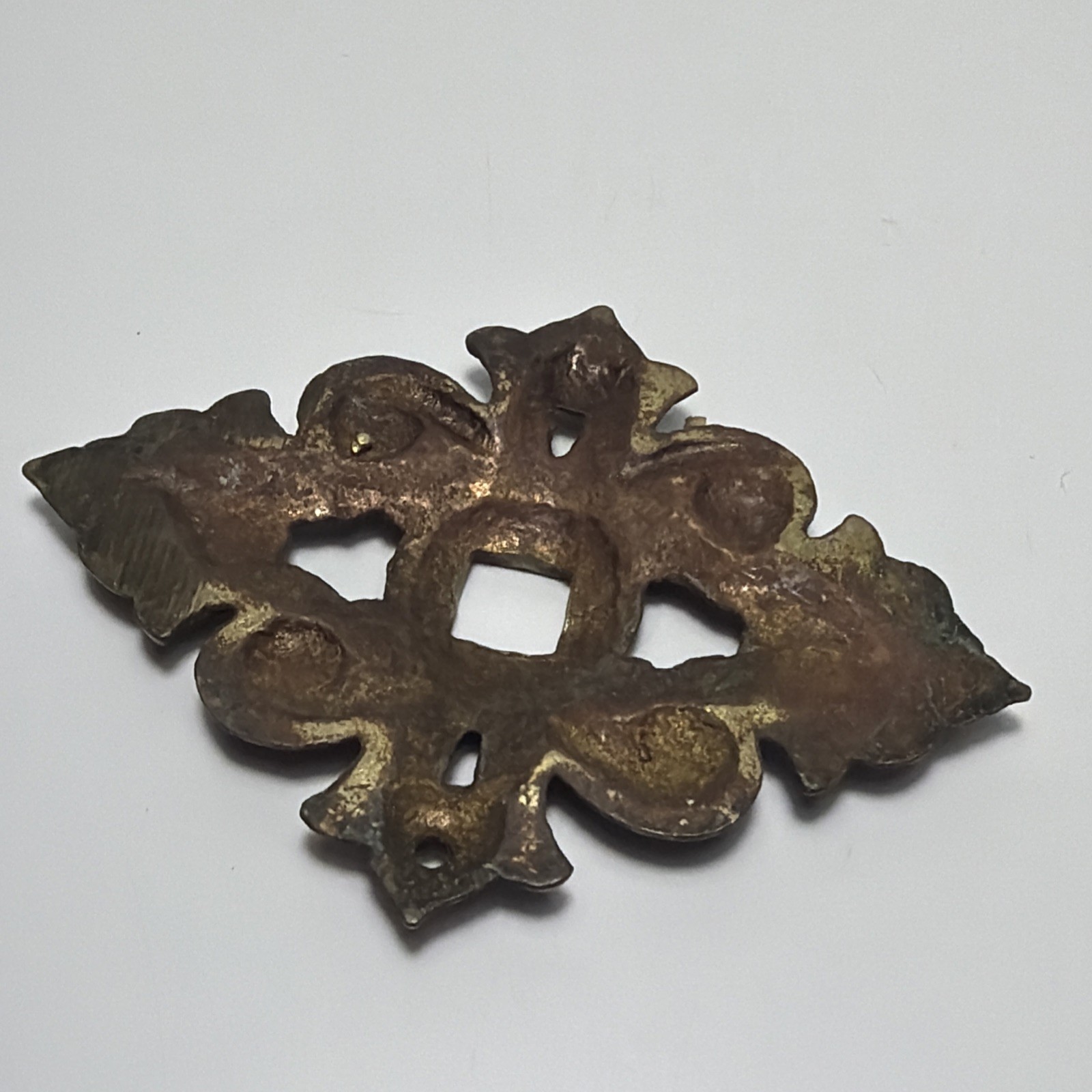 Vintage Drawer Hardware Metal Back Plate Brass 2.5″ Diamond Escutheon Gold
