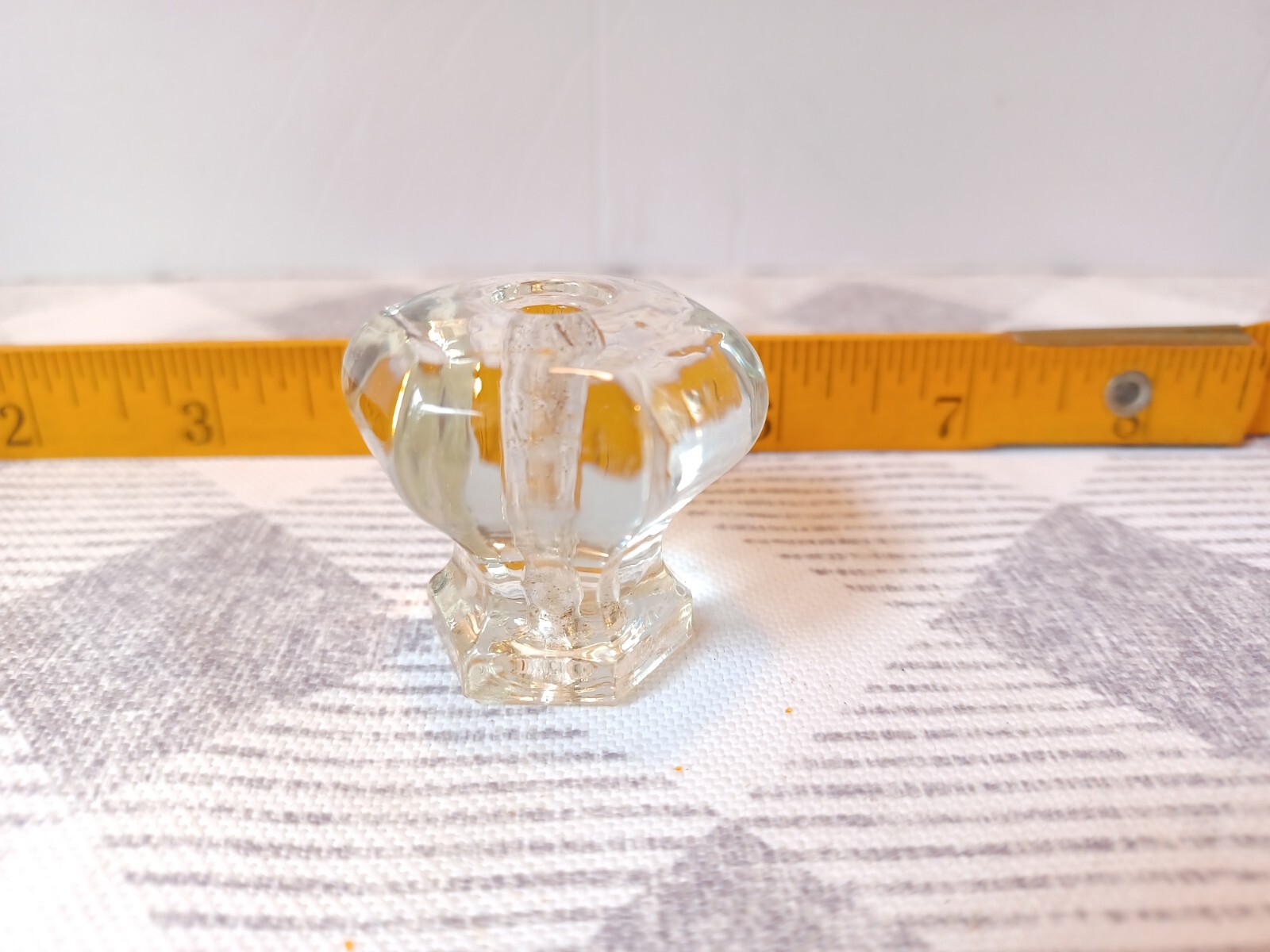 Vintage Clear Glass Ornate Knob Drawer Pull Cabinet Hardware