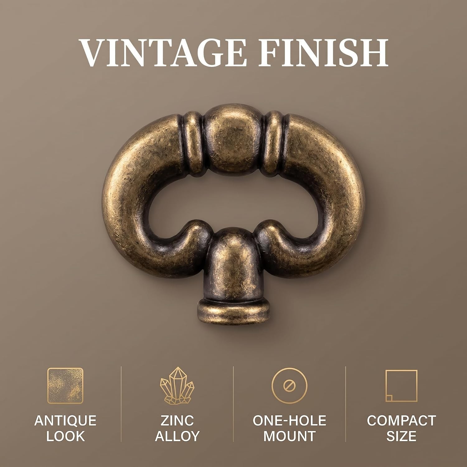 Elegant Antique Bronze Cabinet Knobs – Versatile Vintage Drawer Pulls 2 Pack