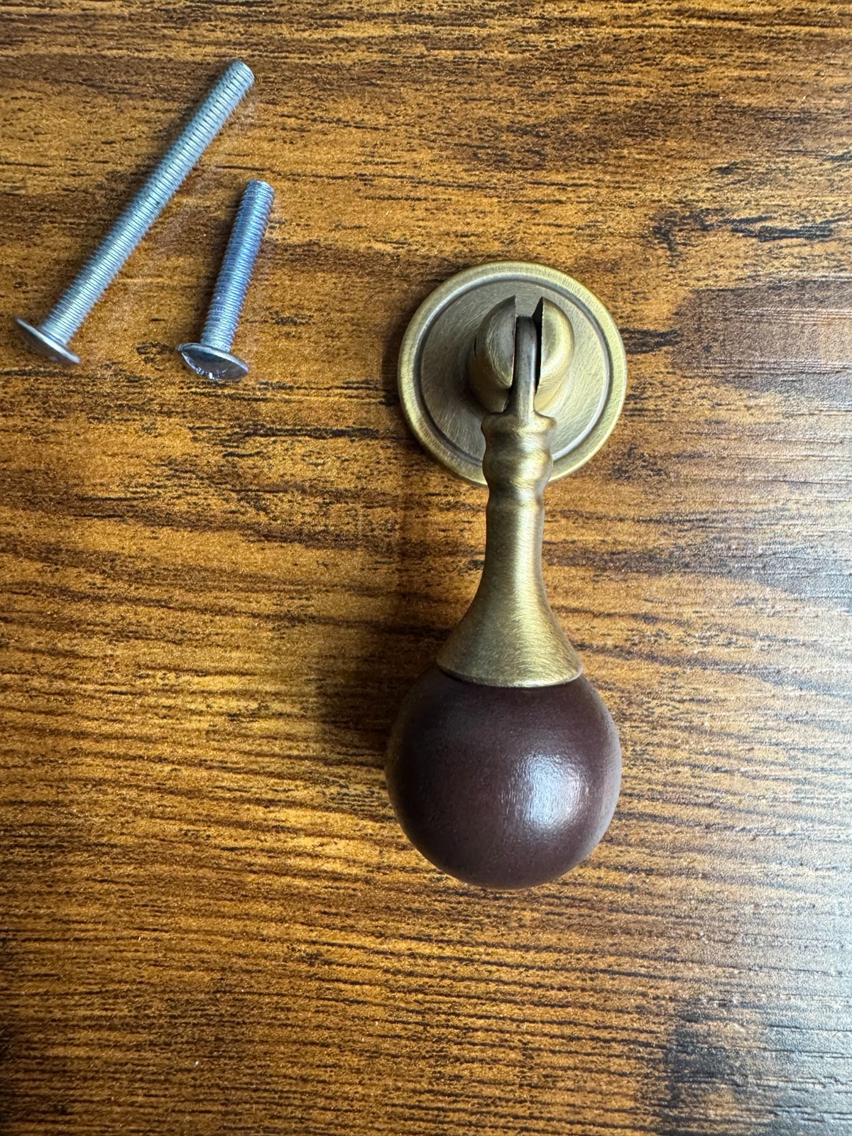 Teardrop Ball Drawer Door Pull Knob Eastlake Wood ANTQ-Brass Furniture Hardware