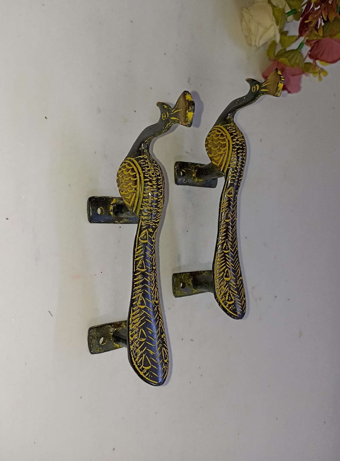 Peacock Shape Decorative Door Handle Home Gate Pull Furnish Handmade Gift GTX