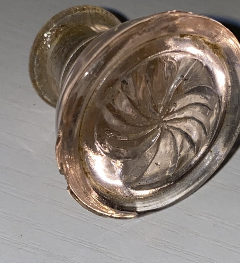 Vtg Pink Depression Glass Drawer Pull Round Starburst Flower Vintage