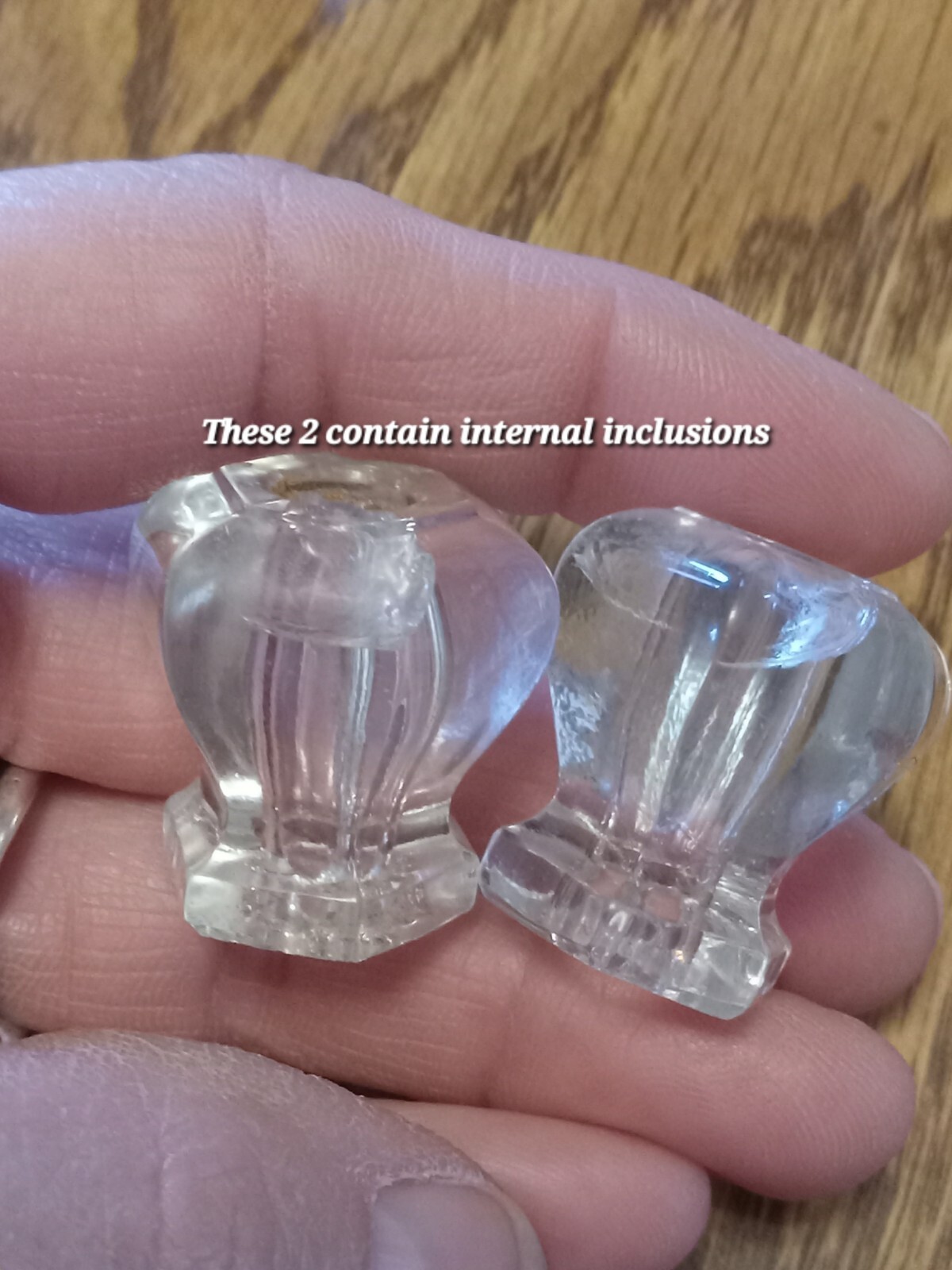 Set 15 Drawer Knobs Antique Clear Crystal Glass Dresser Cabinet Pulls Hardware