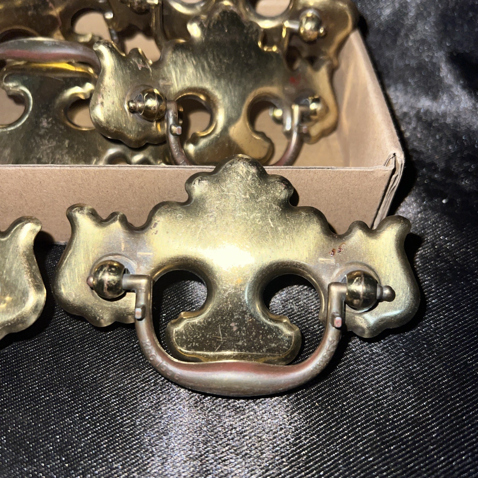 Set Of Six Antique Drawer Pulls With Screws