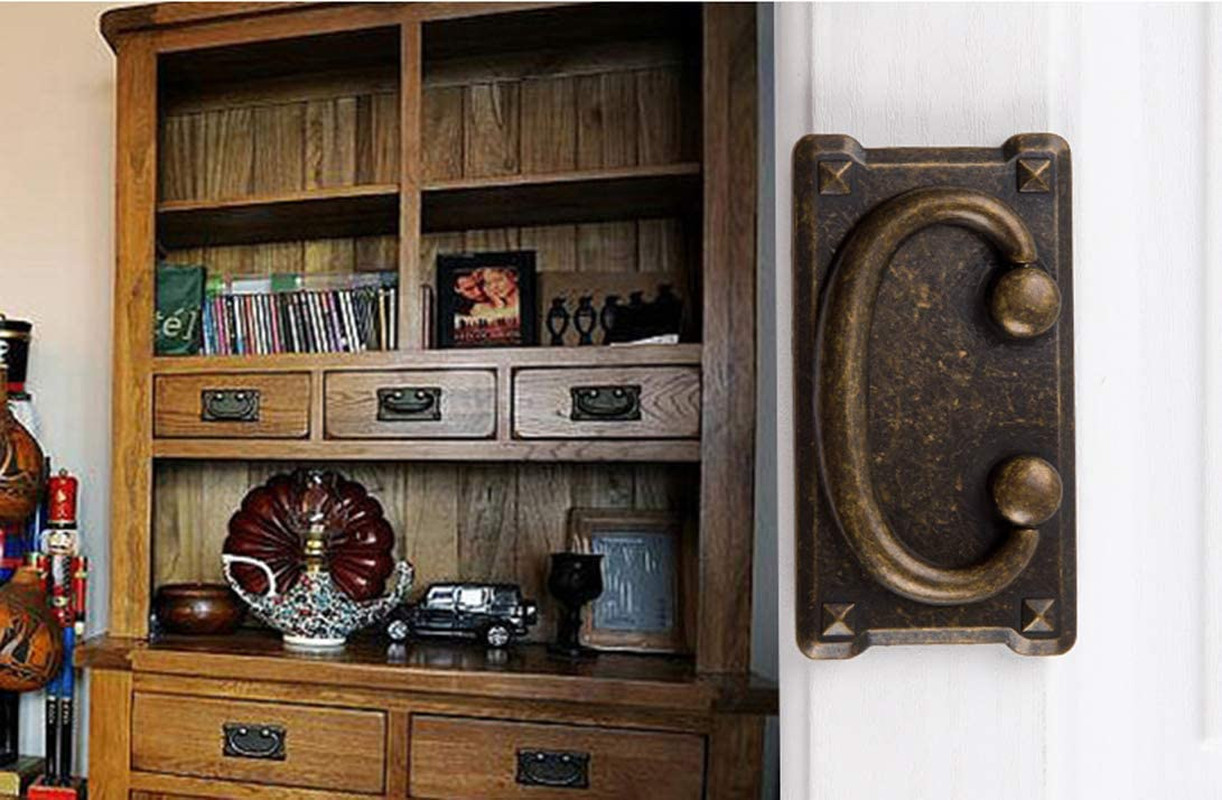 2Pcs Antique Bronze Ring Pull Handles Knobs Hardware for Dresser Cabinet Yellow