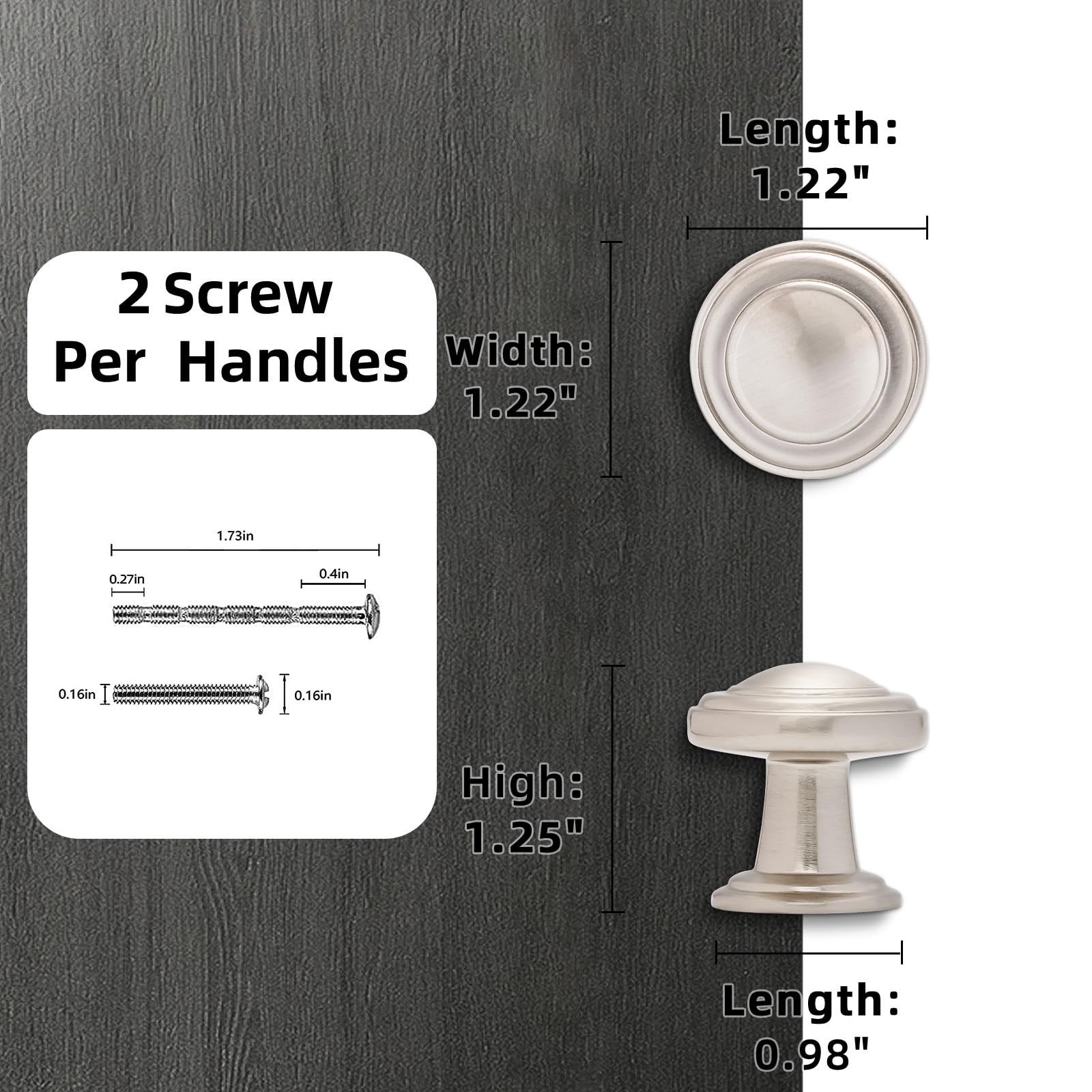 10 Pack Brushed Satin Nickel Kitchen Cabinet Knobs Round Zinc Alloy Cabinet K…