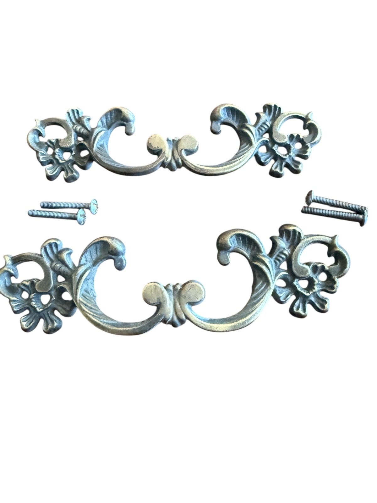 French Providential Brass 7″ Drawer Pull With Screws Set Of 2