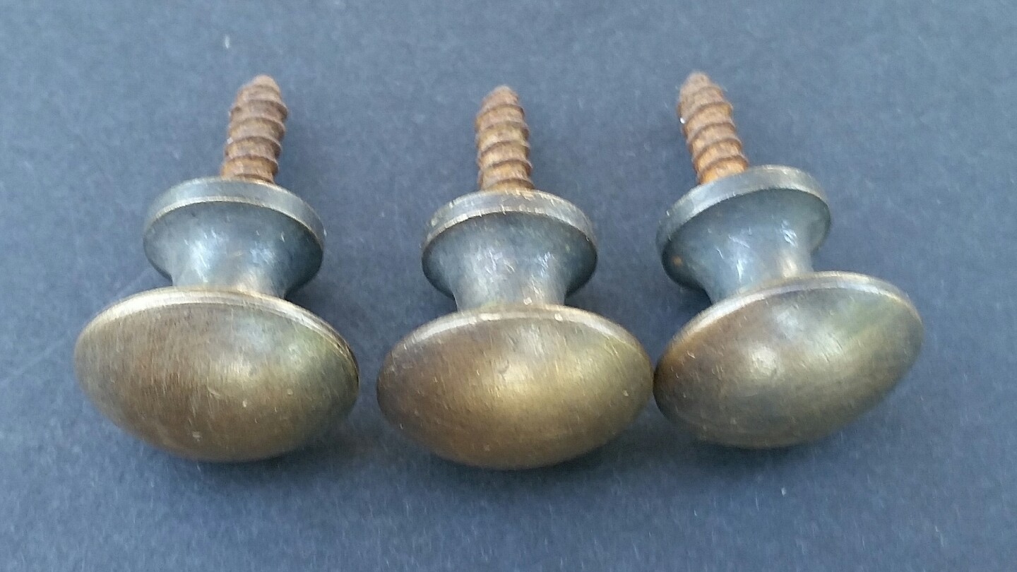 3 Solid Brass Stacking Barrister Bookcase, Hoosier 5/8″ Round Knobs Handles #K2