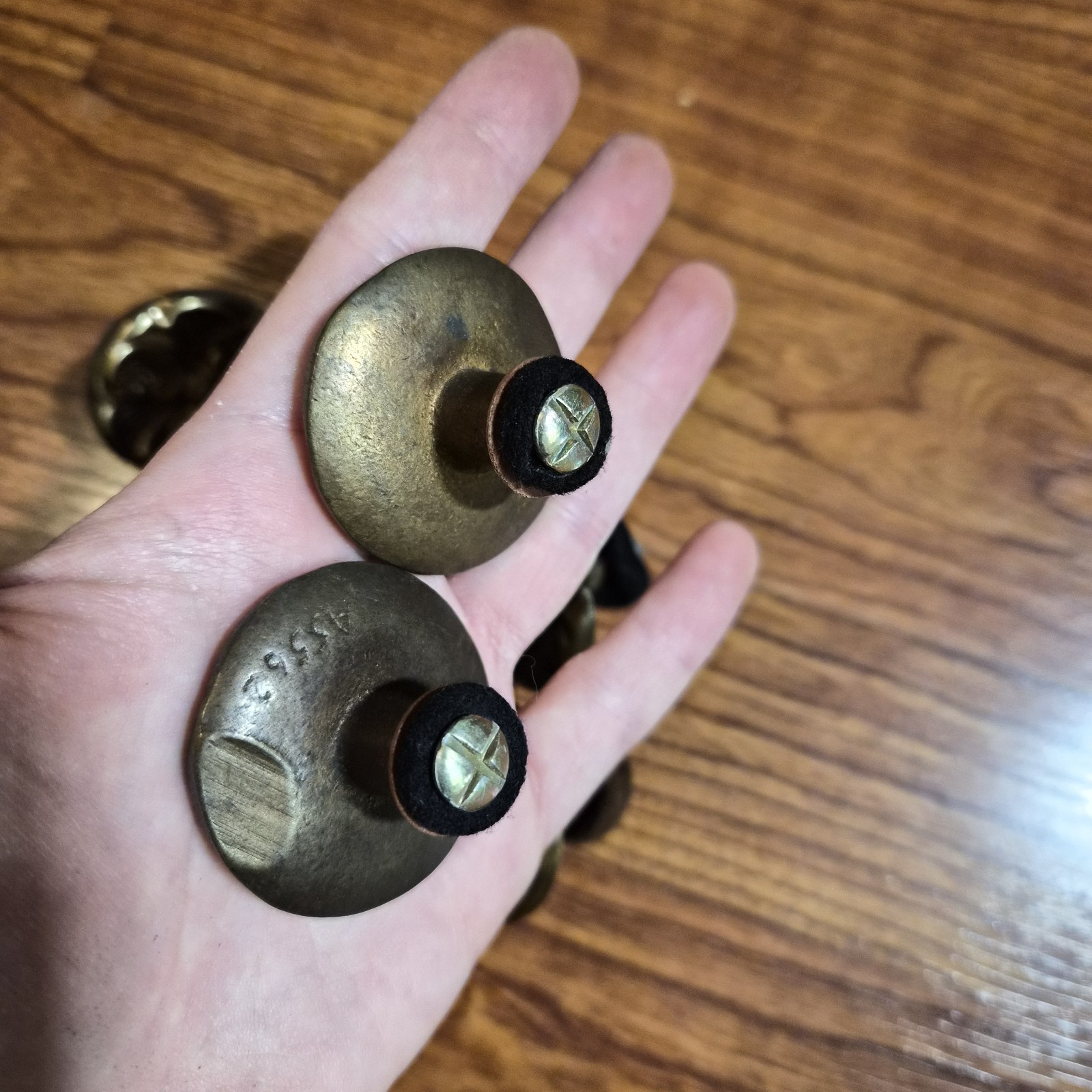 7 Vintage/Antique Large French Provincial Knobs NOS Hard to find / Rare Brass