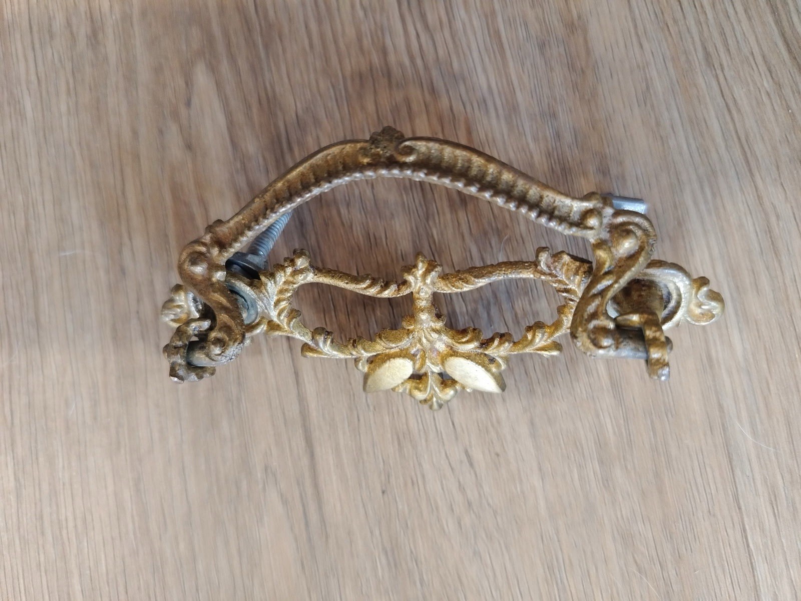 Antique Brass Ornate Drawer Pulls Bail Drop Handles Set Of 2 Victorian 3″ center